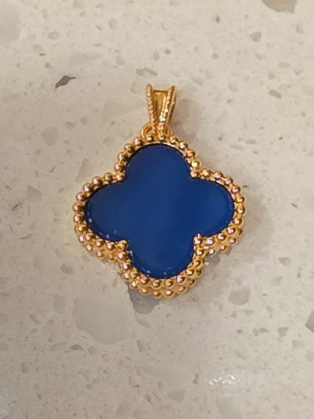 💠✨️18K Real Gold Blue Clover Pendant✨️💠